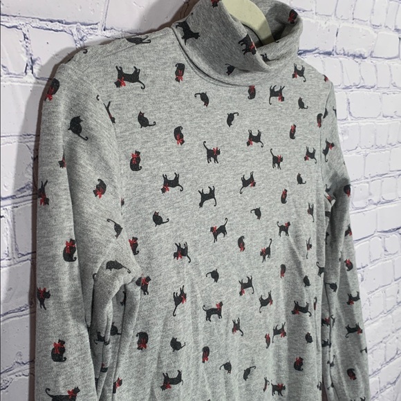 Karen Scott Womens Cat Print Turtleneck Sweater Gray Size XS Holiday Cat Lady - Picture 2 of 5